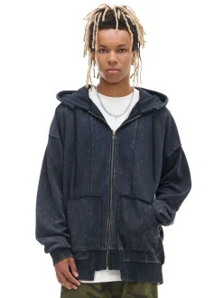 Czarna rozpinana bluza z kapturem