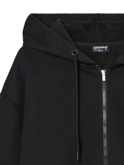 Czarna rozpinana bluza z kapturem