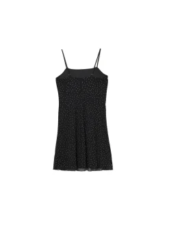 Czarna sukienka mini z kryształkami