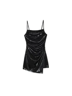 Czarna sukienka mini z połyskiem