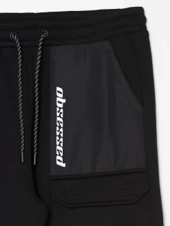 Czarne dresowe joggery z efektem reflective