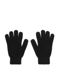 Czarne dzianinowe rękawiczki