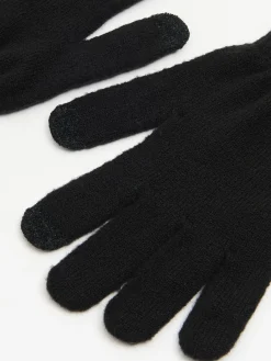 Czarne dzianinowe rękawiczki