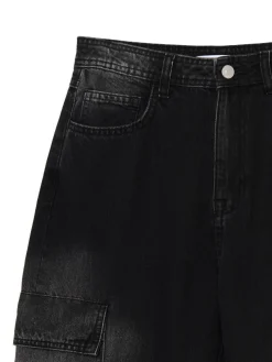 Czarne jeansy baggy PETITE