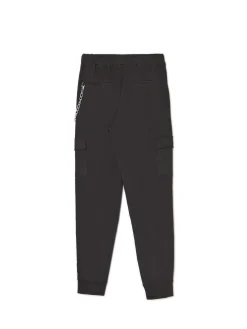 Czarne joggery cargo z łańcuchem