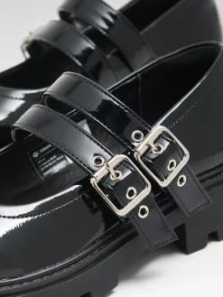 Czarne lakierowane półbuty Mary Jane