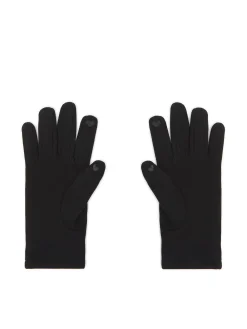 Czarne rękawiczki z haftem