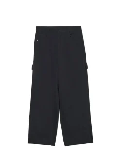 Czarne spodnie baggy z diagonalu