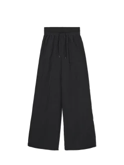 Czarne spodnie baggy z wysokim stanem