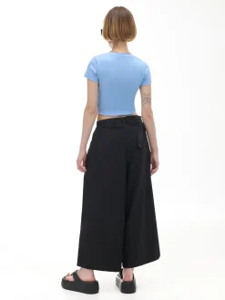 Czarne spodnie kuloty z wiskozą