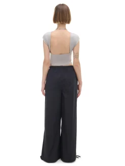 Czarne spodnie wide leg