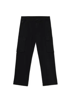 Czarne spodnie z kieszeniami cargo