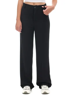 Czarne spodnie z wysokim stanem