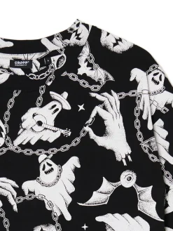 Czarno-biała koszulka z motywem duchów