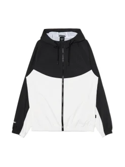 Czarno-biała kurtka z kapturem