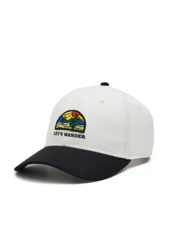 Czarno-kremowa czapka z daszkiem