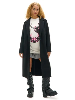 Czarny długi płaszcz