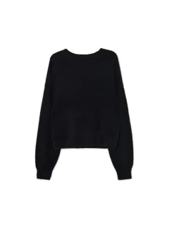 Czarny gładki sweter