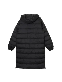 Czarny płaszcz puffer z kapturem