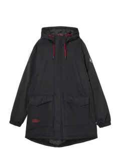 Czarny płaszcz z kapturem