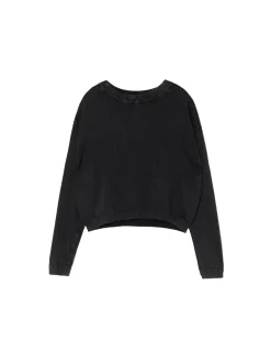 Czarny sweter z efektem sprania