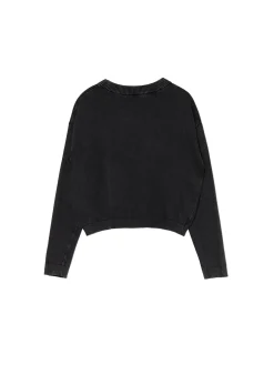 Czarny sweter z efektem sprania