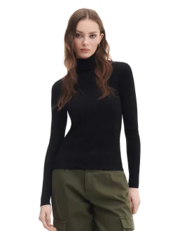 Czarny sweter z półgolfem