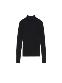 Czarny sweter z półgolfem