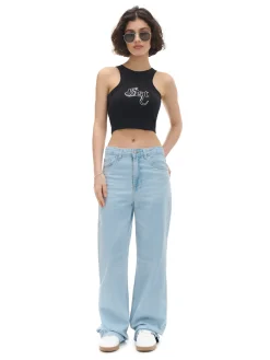 Czarny top z napisem