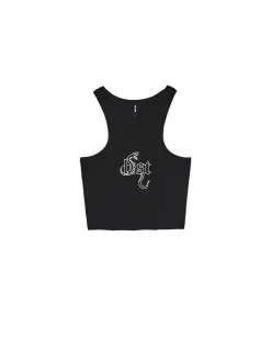 Czarny top z napisem