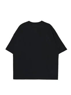 Czarny T-shirt boxy z nadrukiem