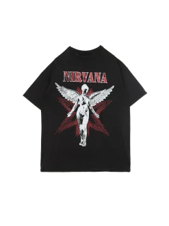 Czarny T-shirt oversize z grafiką Nirvana UNISEX