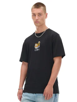 Czarny t-shirt z haftem