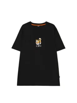 Czarny t-shirt z haftem