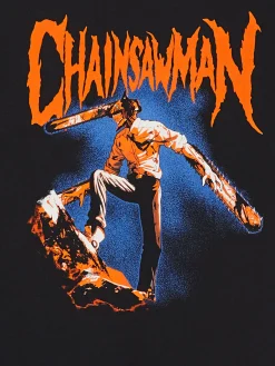 Czarny t-shirt z nadrukiem Chainsaw Man