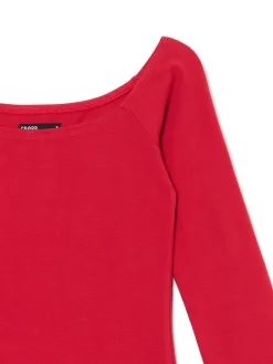 Czerwona sukienka mini z rękawami flare