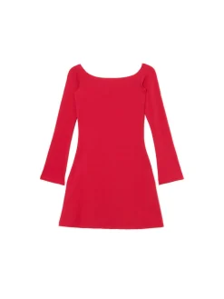 Czerwona sukienka mini z rękawami flare