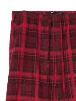 Czerwone spodnie baggy w kratę