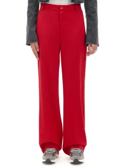 Czerwone spodnie z wysokim stanem