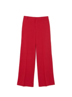 Czerwone spodnie z wysokim stanem
