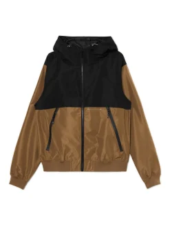 Dwukolorowa lekka kurtka z kapturem