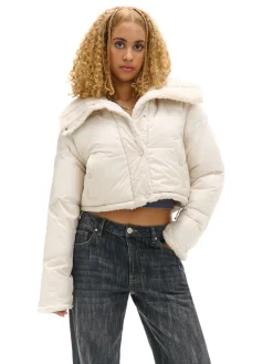 Dwustronna beżowa kurtka puffer