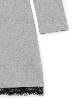 Dzianinowa szara sukienka midi