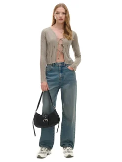 Dzianinowy kardigan z domieszką wełny