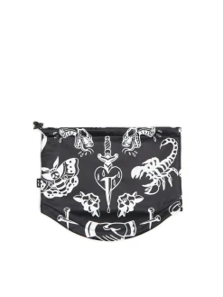 Dzianinowy komin z kontrastowym nadrukiem