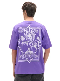 Fioletowa koszulka z nadrukiem Beetlejuice
