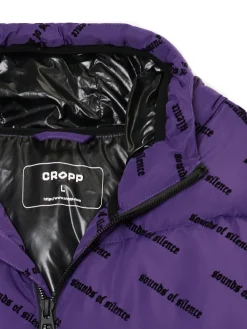 Fioletowa kurtka puffer z kapturem