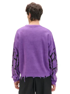 Fioletowy sweter z nadrukiem