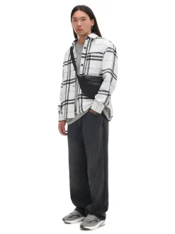 Flanelowa kraciasta koszula z domieszką wełny