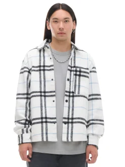 Flanelowa kraciasta koszula z domieszką wełny